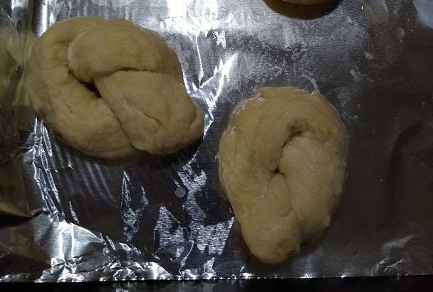pretzel dough shaped